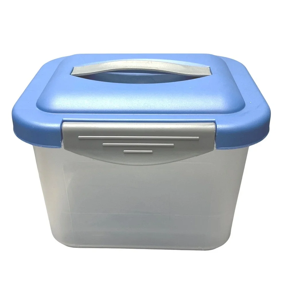 Vintage Sterilite Show Offs 1892 Storage Tote Snap Lid Blue